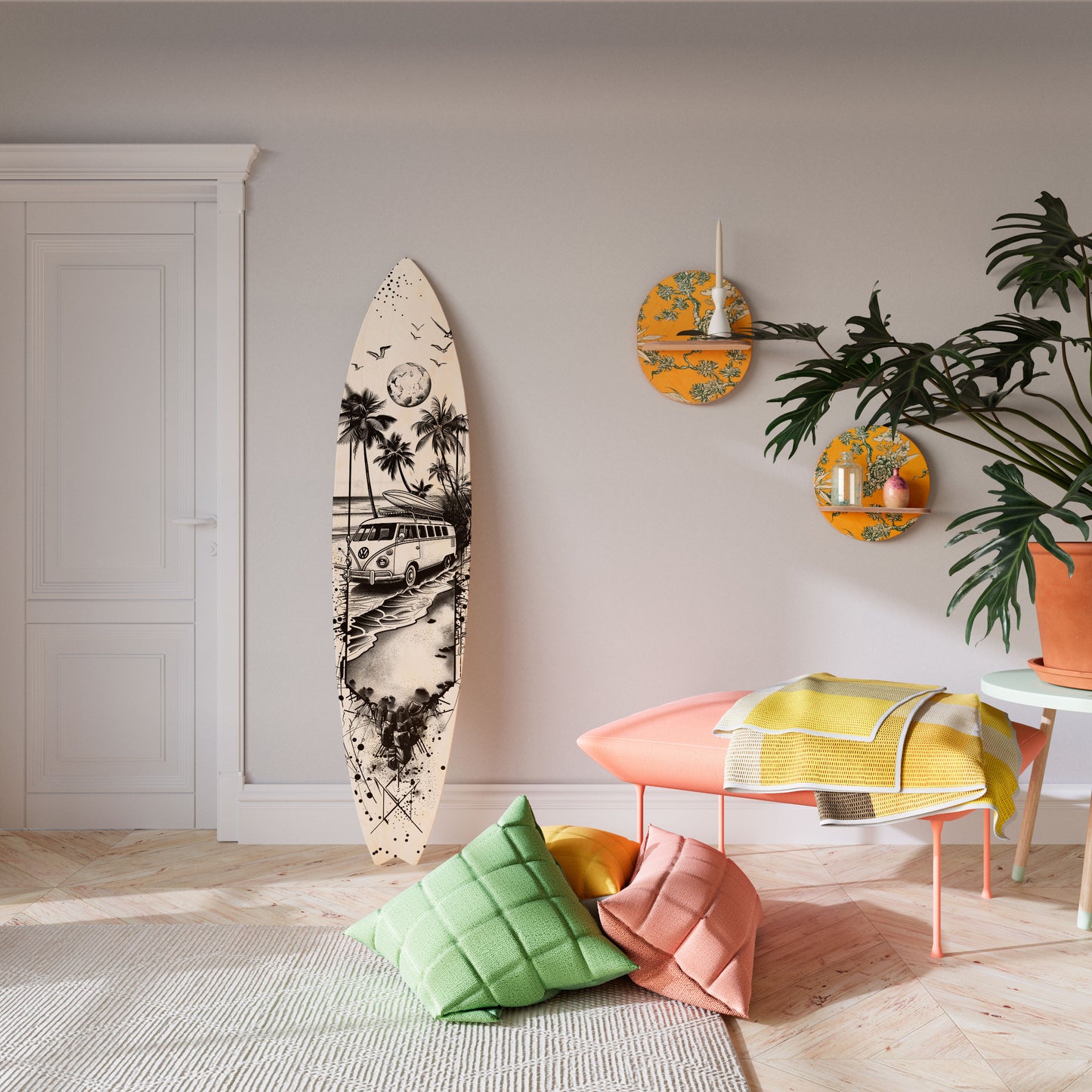 TRIPPY MEMORY Panel decorativo de tabla de surf