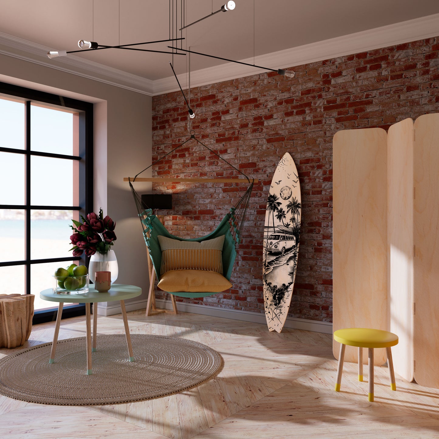 TRIPPY MEMORY Panel decorativo de tabla de surf
