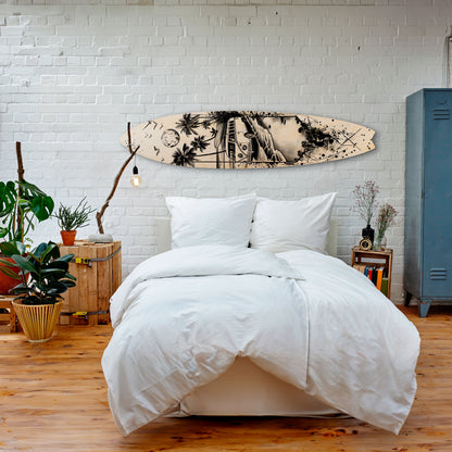 TRIPPY MEMORY Panel decorativo de tabla de surf