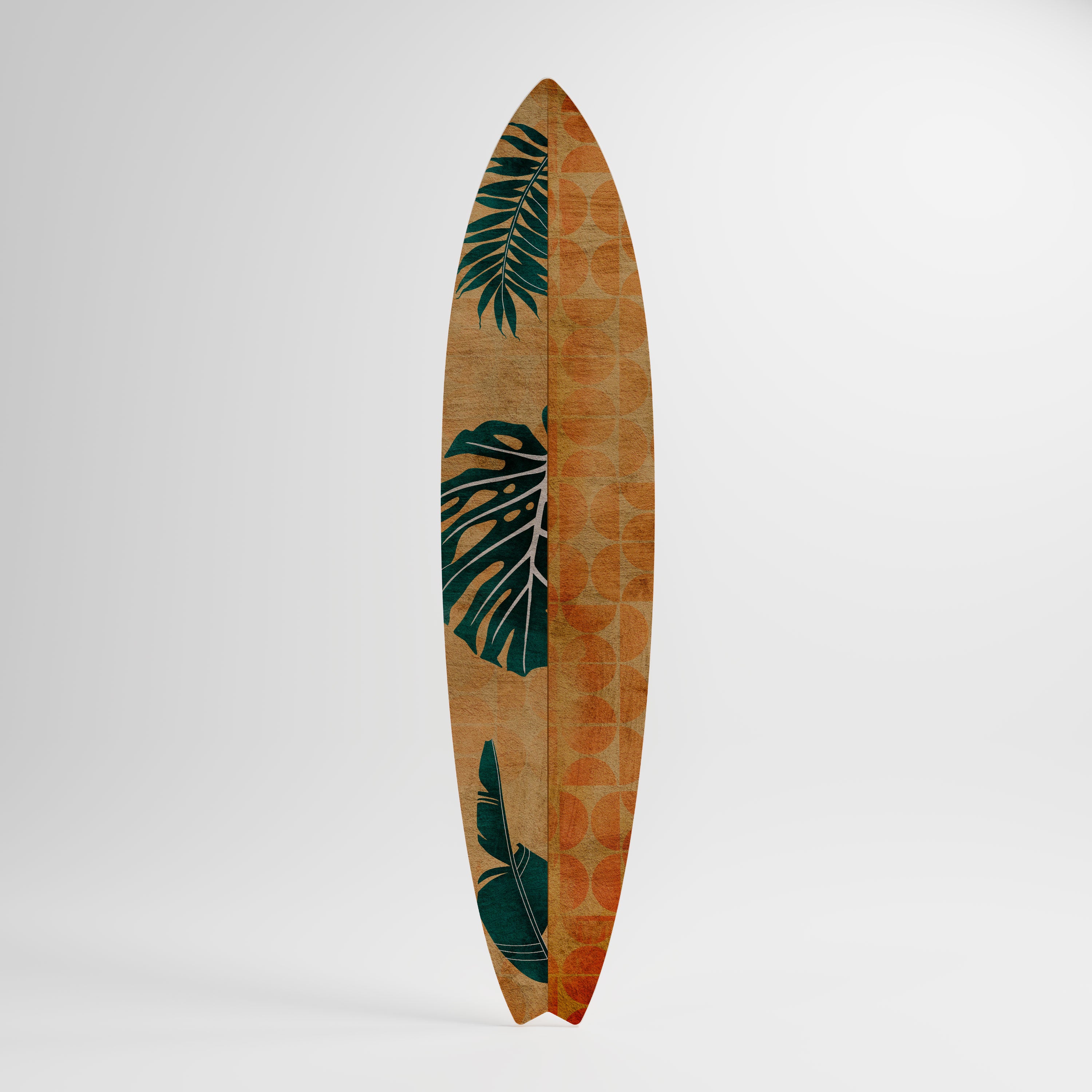 PALM LEAF SURFBOARD Panel decorativo de tabla de surf