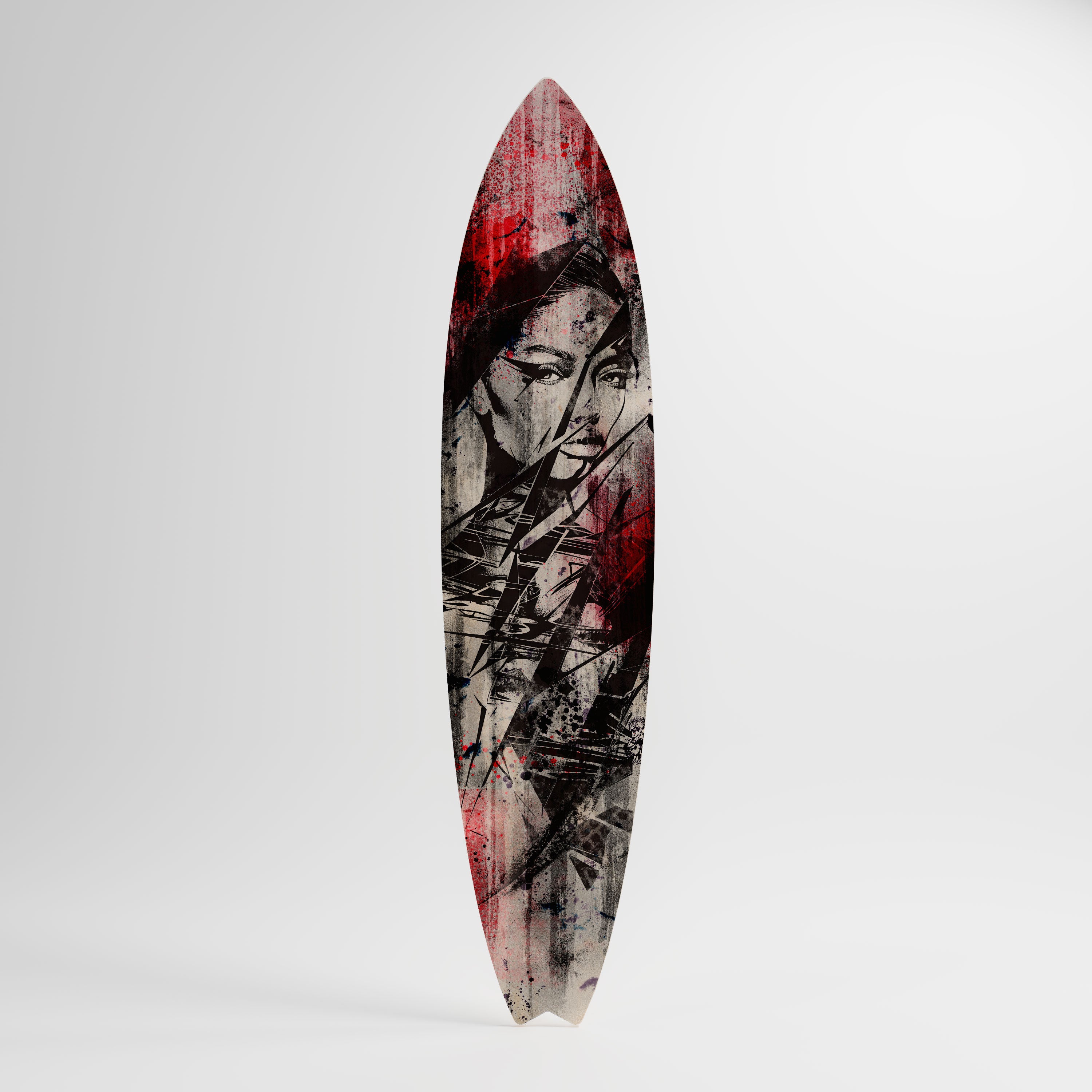 CRIMSON ECHO Panel decorativo de tabla de surf