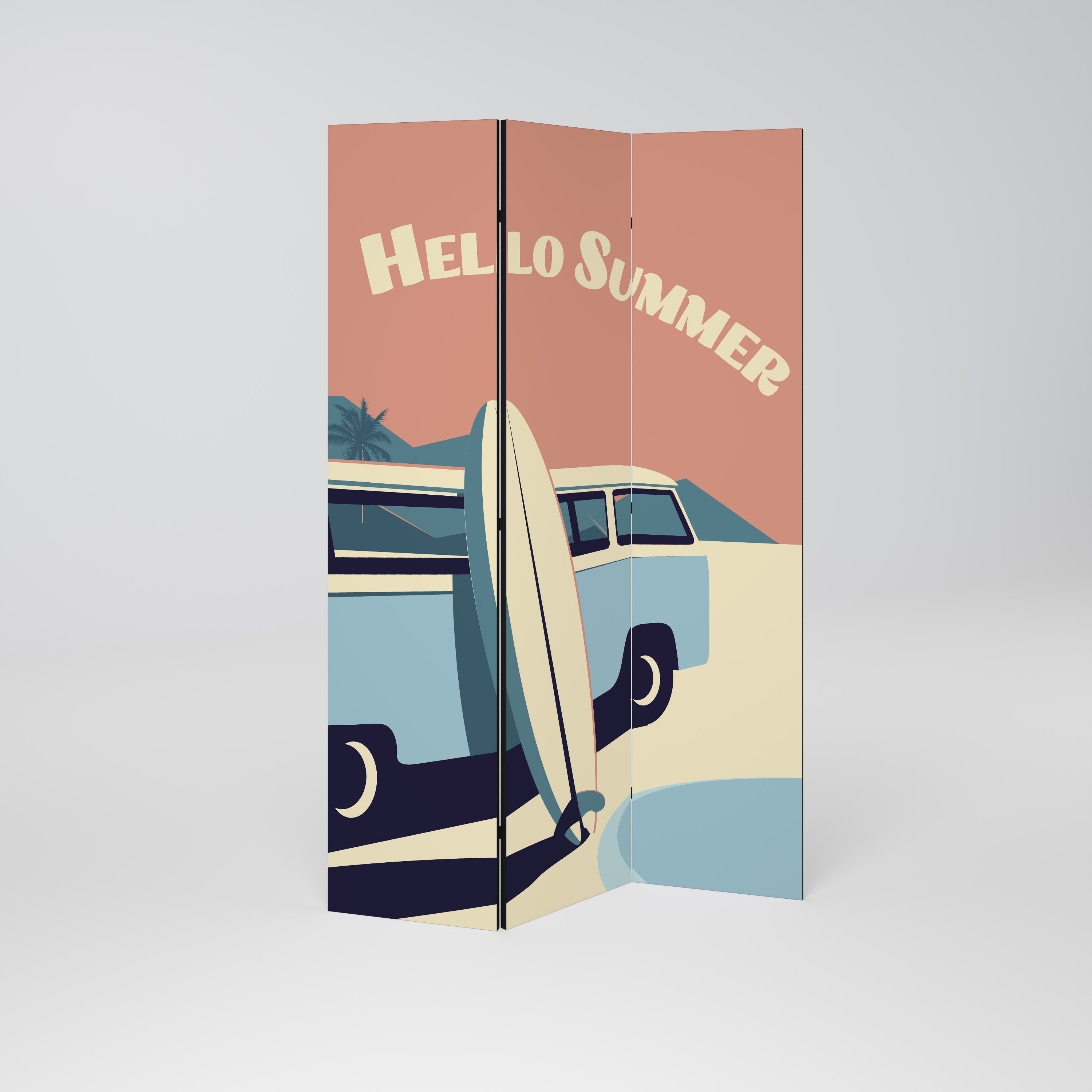 HELLO SUMMER Biombo de 3 paneles