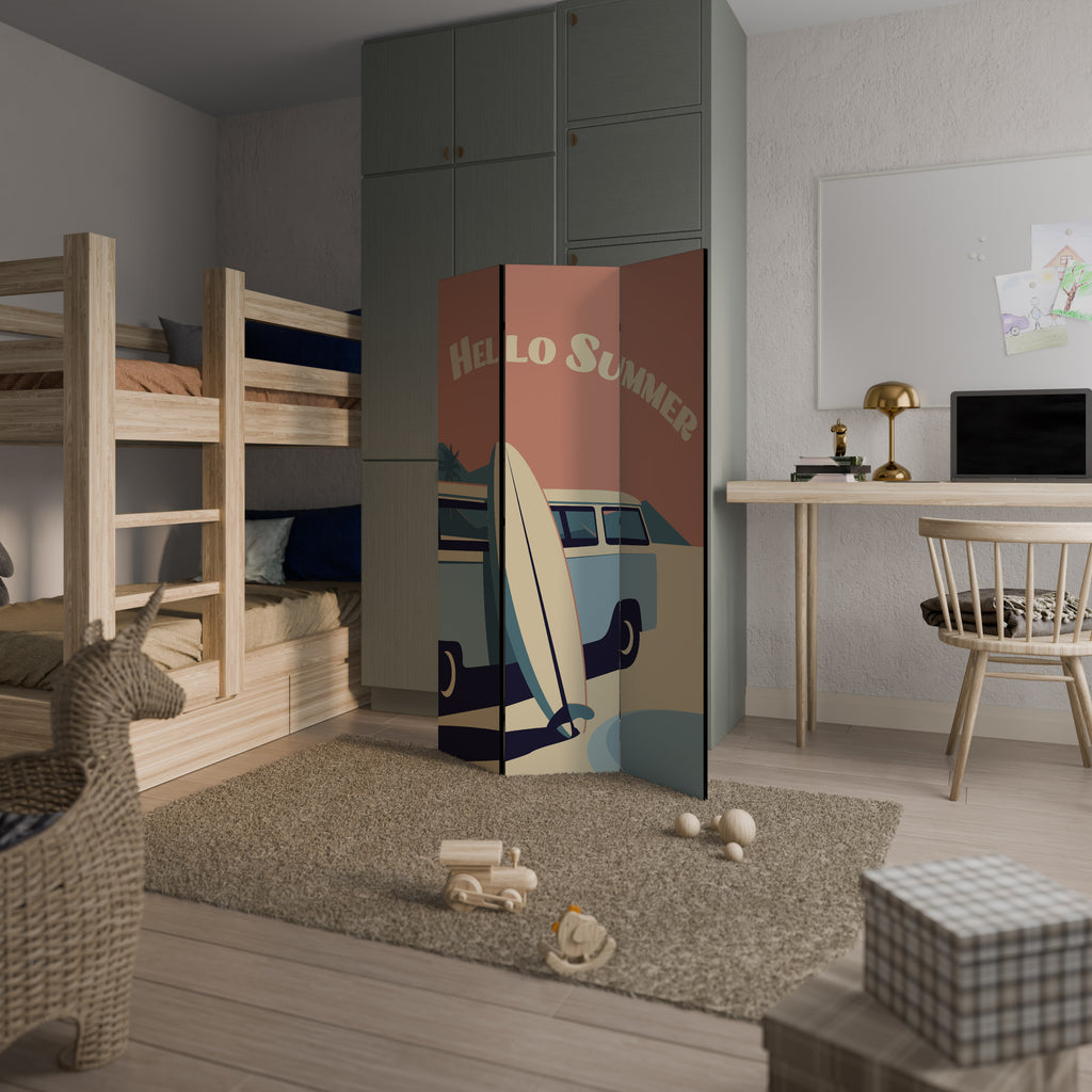 HELLO SUMMER Decorative 3-Panel Room Divider