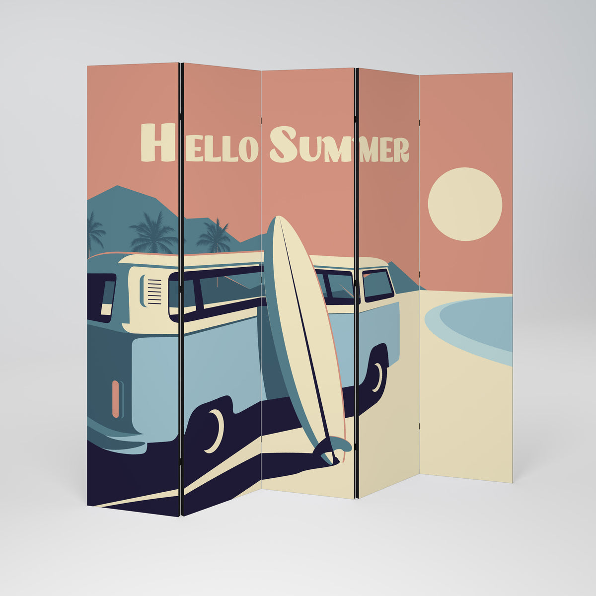 HELLO SUMMER Biombo de 5 paneles