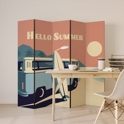 HELLO SUMMER Biombo de 5 paneles