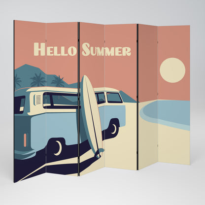 HELLO SUMMER Biombo de 6 paneles
