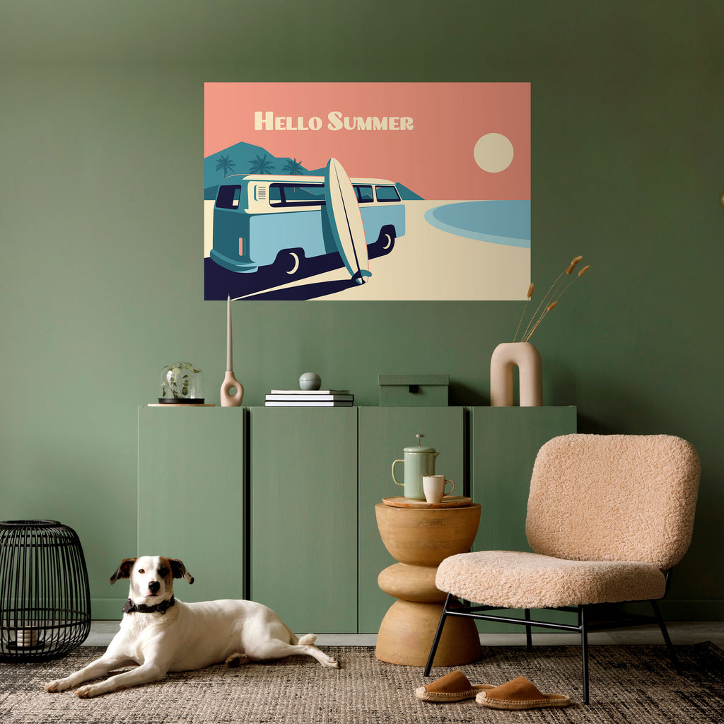 Póster horizontal autoadhesivo HOLA VERANO