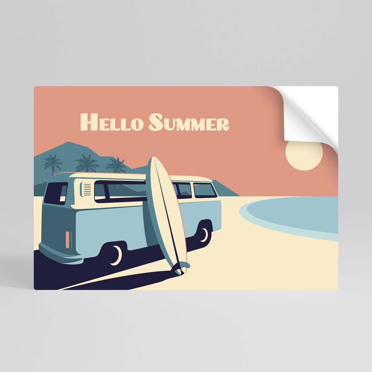 HELLO SUMMER Póster adhesivo horizontal