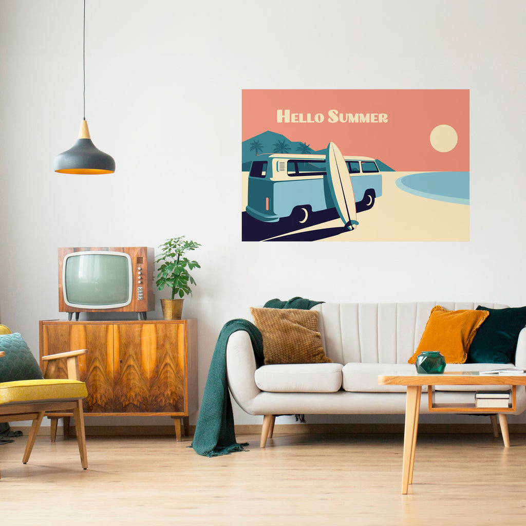 Póster horizontal autoadhesivo HOLA VERANO