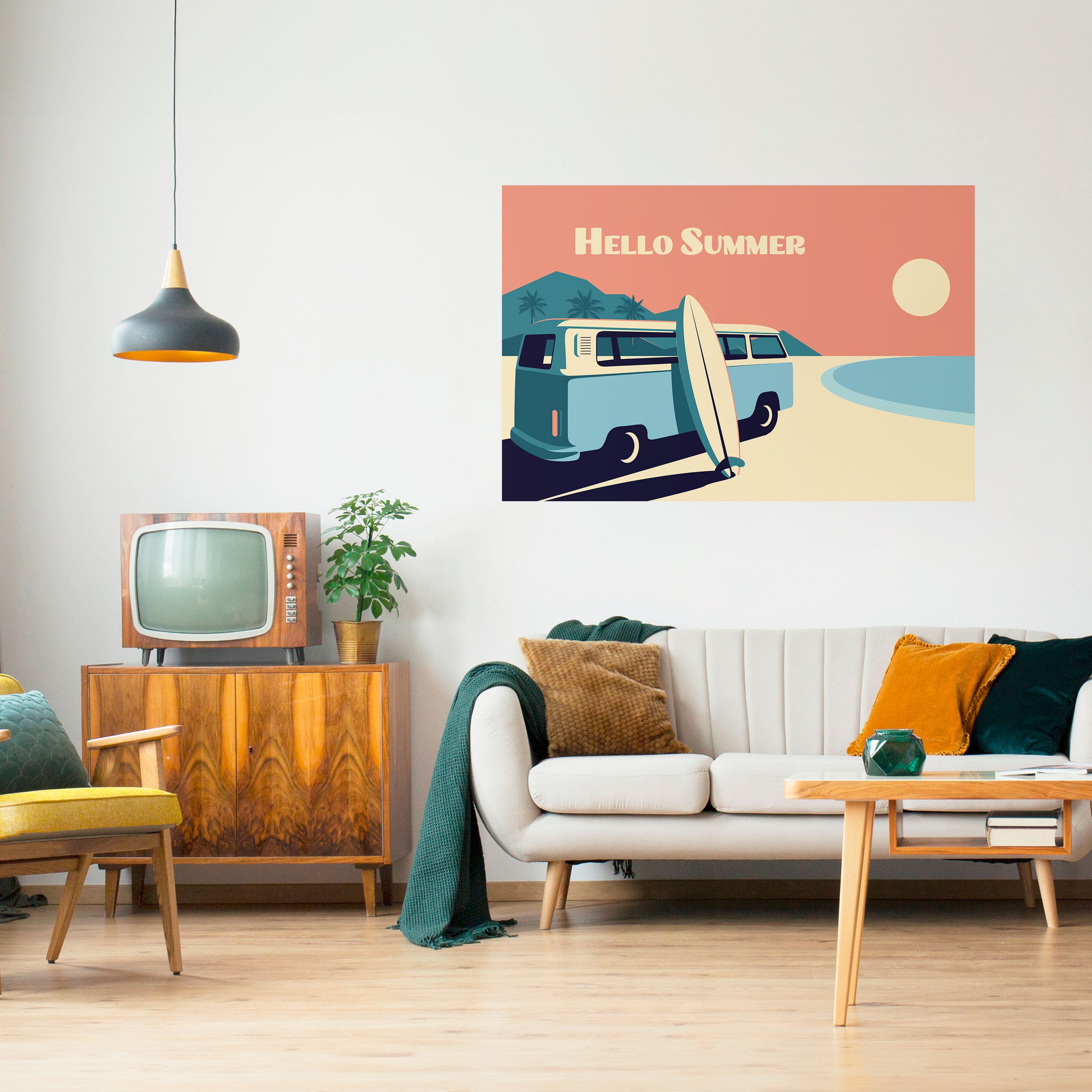 Póster horizontal autoadhesivo HOLA VERANO