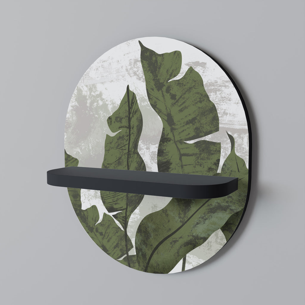 Estantería de arte ovalada LEAF ECHO con acabado negro