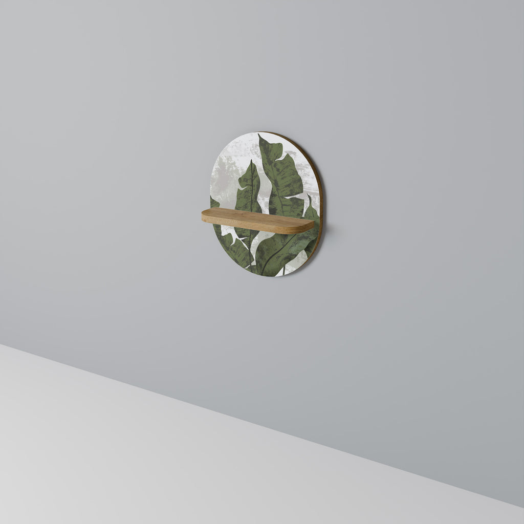 Estantería de arte ovalada LEAF ECHO con efecto roble