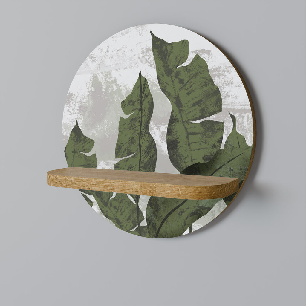 Estantería artística redonda LEAF ECHO con efecto roble