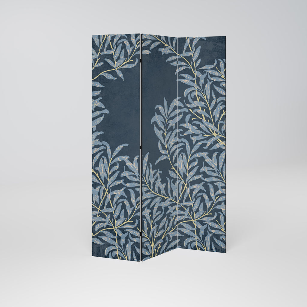 BLUE LEAVES Decorative 3-Panel Room Divider