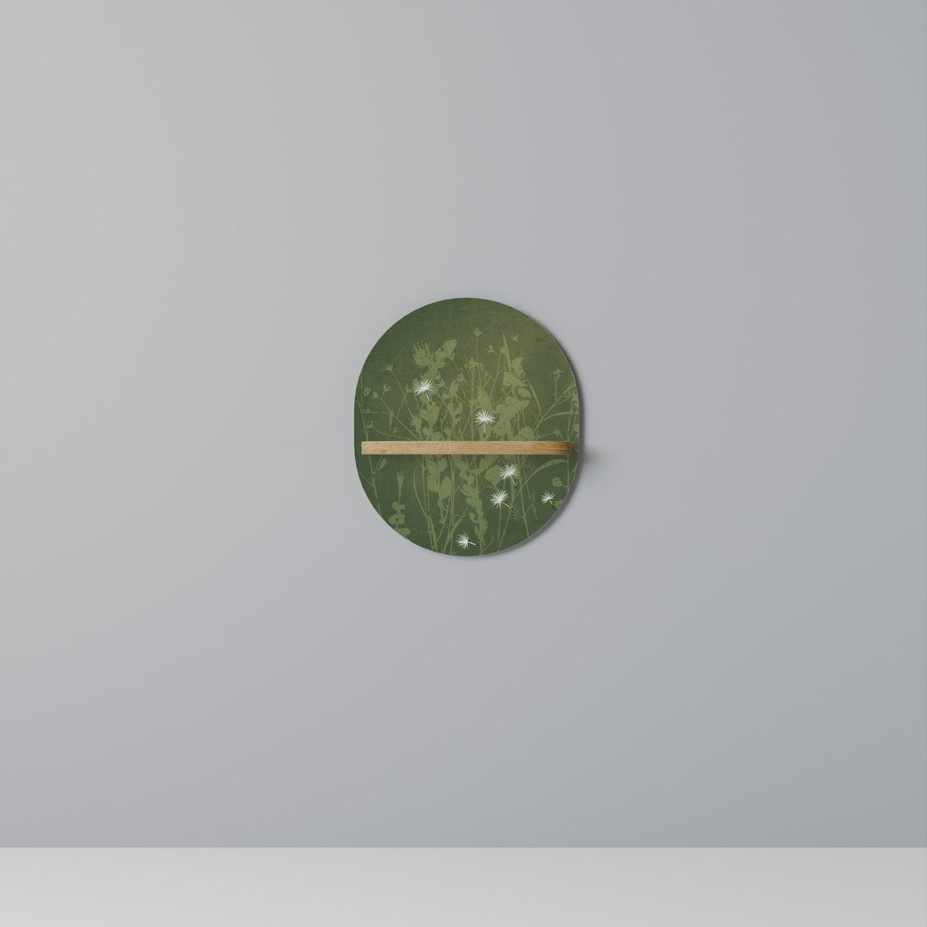 Estantería de arte ovalada DANDELION HOLD con efecto roble