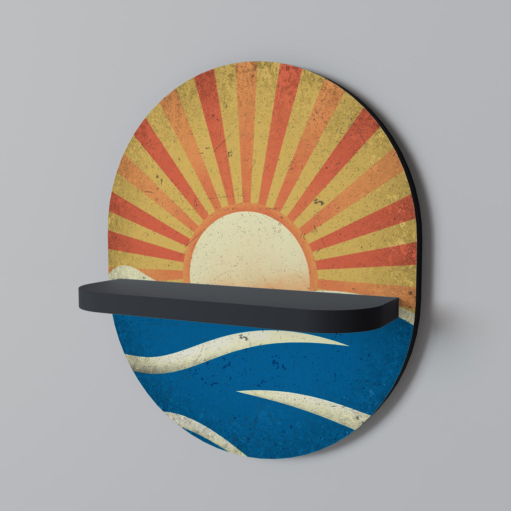 Estantería de arte ovalada SUNNY SLIDE con acabado negro