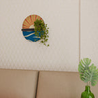 SUNNY SLIDE Oval Art Shelf In Black Finish