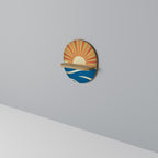 SUNNY SLIDE Estante Ovalado Decorativo en Efecto Roble