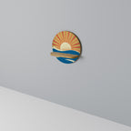 SUNNY SLIDE Estante Redondo Decorativo en Efecto Roble