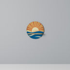 SUNNY SLIDE Estante Redondo Decorativo en Efecto Roble