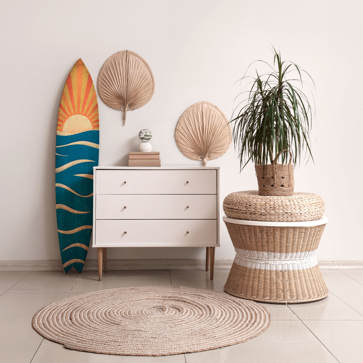SUNNY SLIDE Panel decorativo de tabla de surf