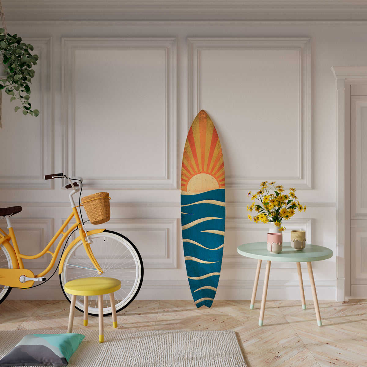 SUNNY SLIDE Panel decorativo de tabla de surf