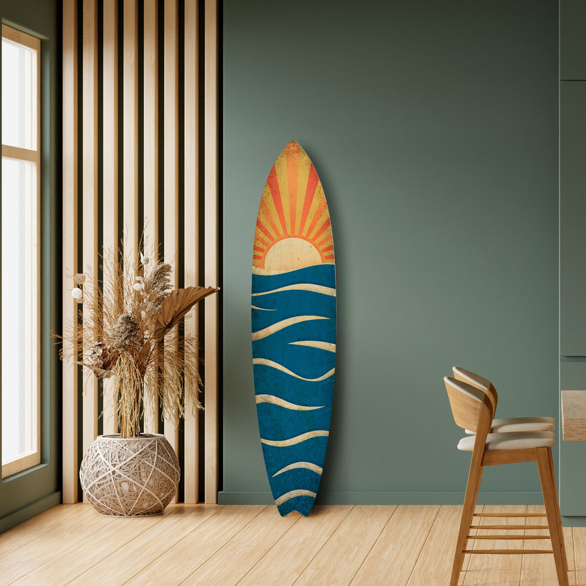 SUNNY SLIDE Panel decorativo de tabla de surf