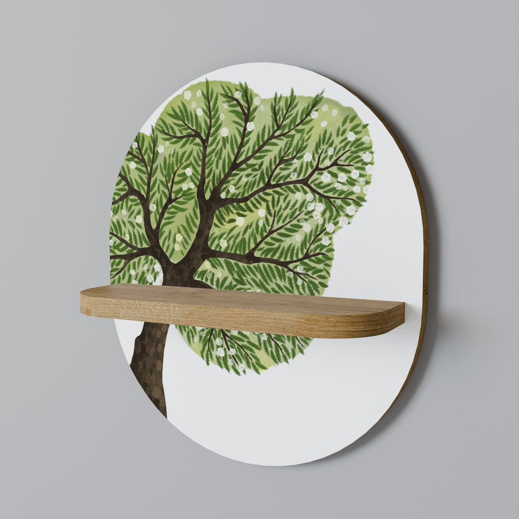 Estantería de arte ovalada WILDERNESS DASH con efecto roble