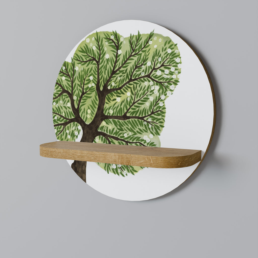 Estantería de arte redonda WILDERNESS DASH con efecto roble
