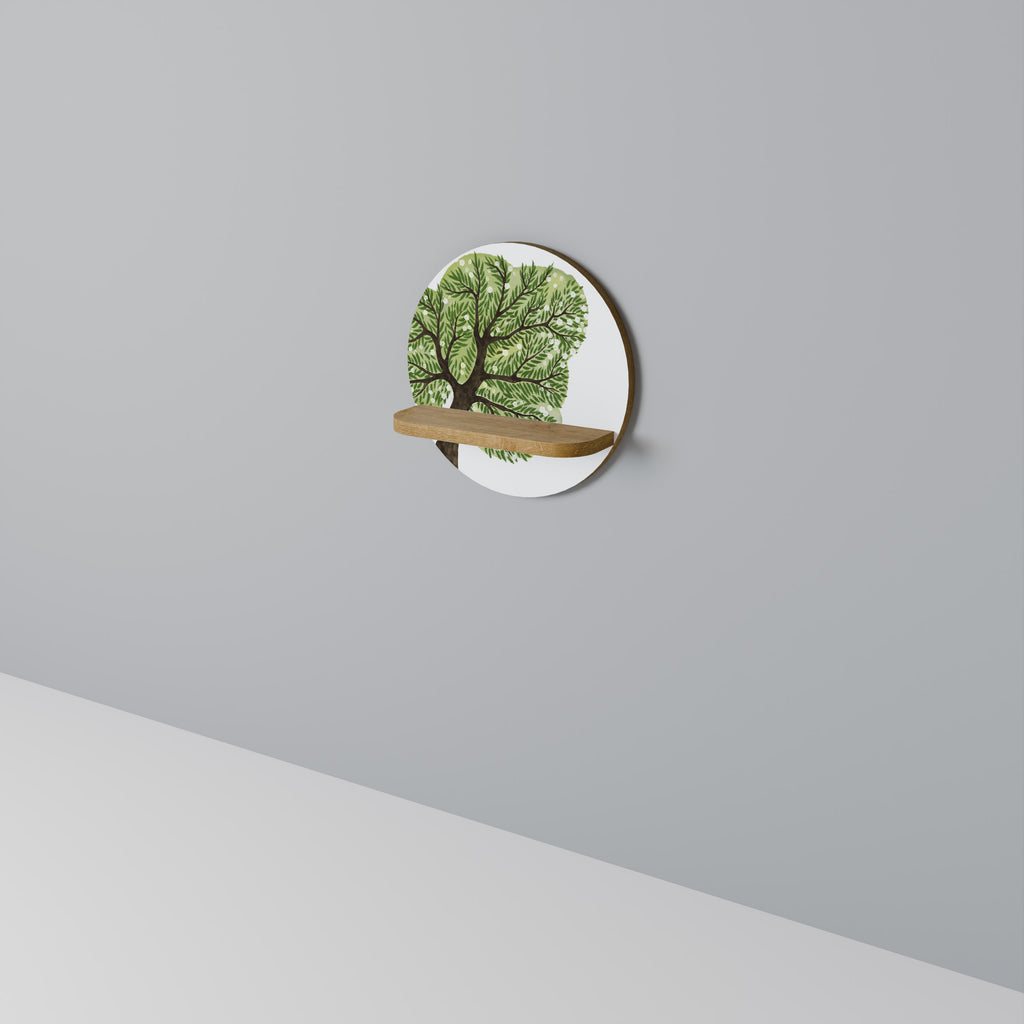 Estantería de arte redonda WILDERNESS DASH con efecto roble