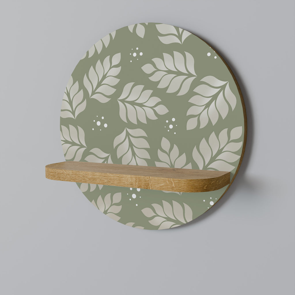 Estantería de arte redonda con efecto roble "HOJAS EN VERDE"