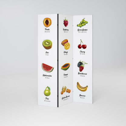 FRUIT LESSON Biombo de 3 paneles