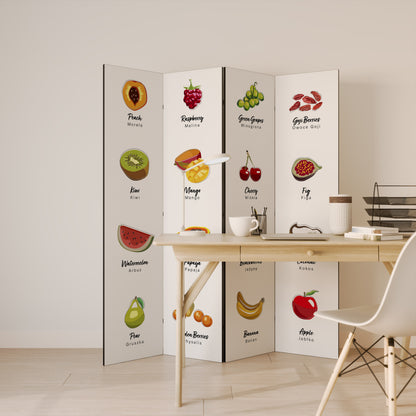 FRUIT LESSON Biombo de 4 paneles