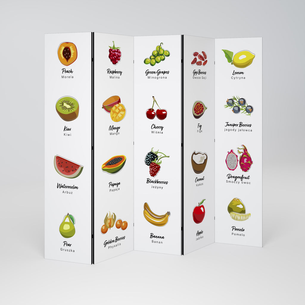 FRUIT LESSON 5-Panel Room Divider