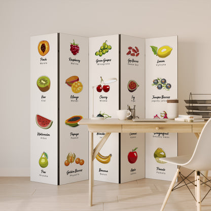 FRUIT LESSON Biombo de 5 paneles