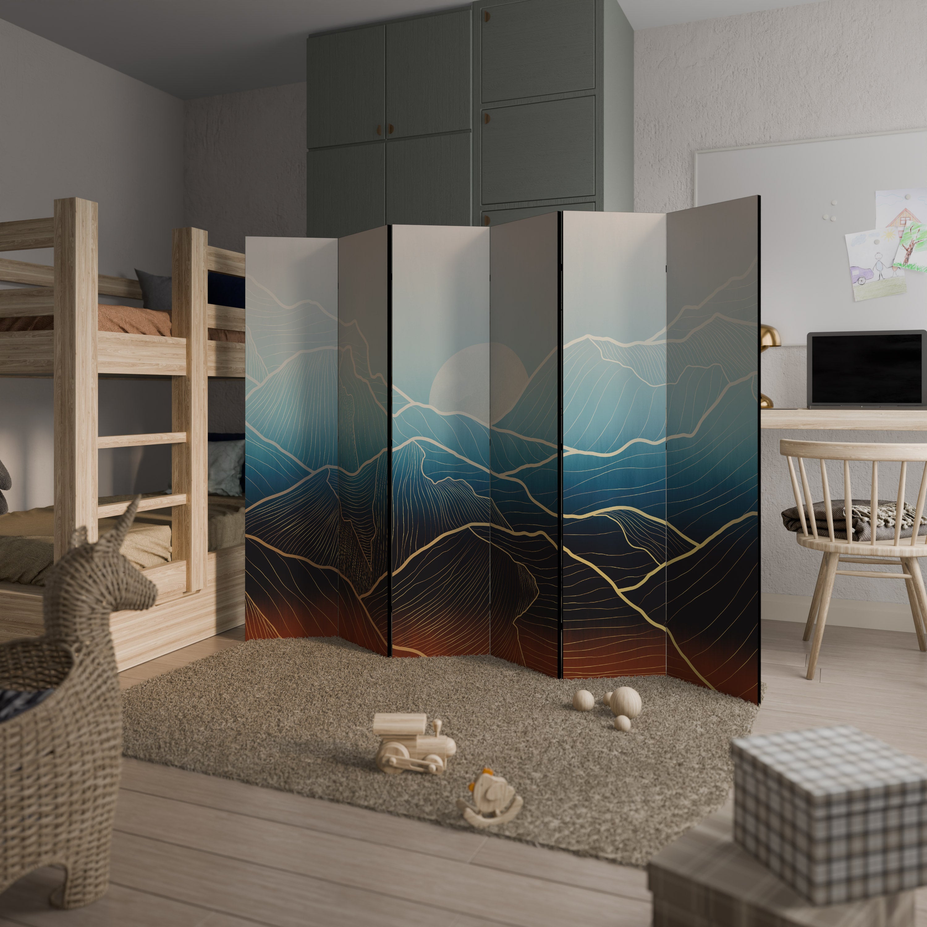 Biombo decorativo de 6 paneles LUNAR SECRETS