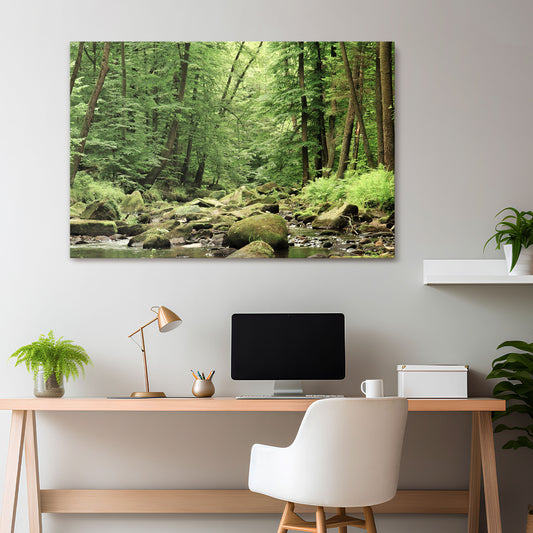 TRANQUIL STONES AND STREAMS Cuadro en lienzo horizontal