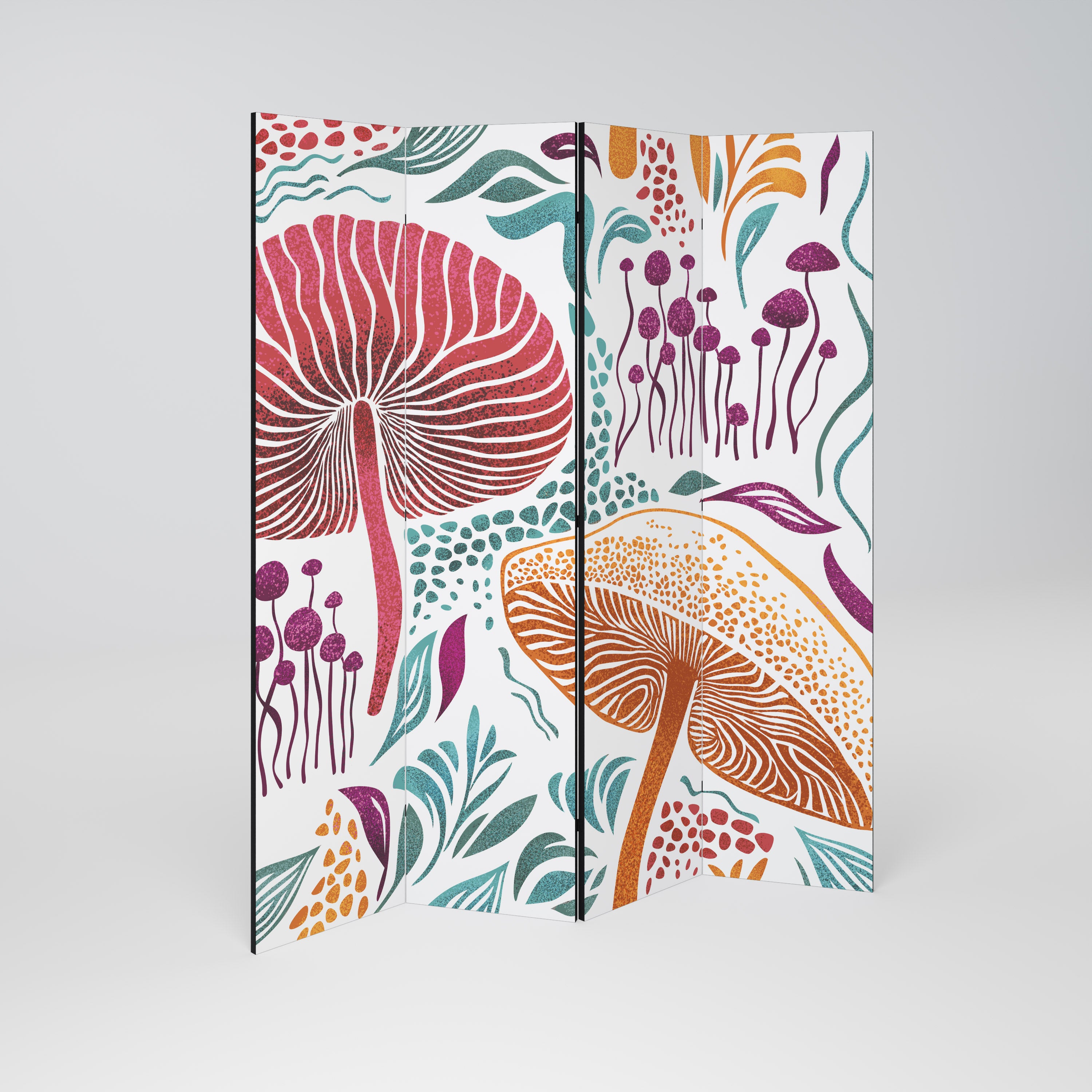 Biombo decorativo FUNGUS FANTASY de 4 paneles