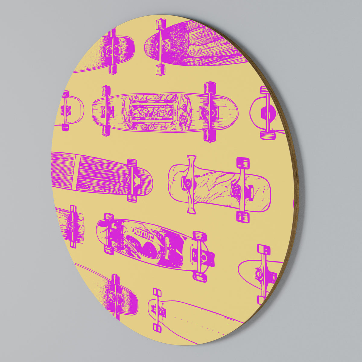 SKATEBOARD ARTISTRY Arte de pared redondo