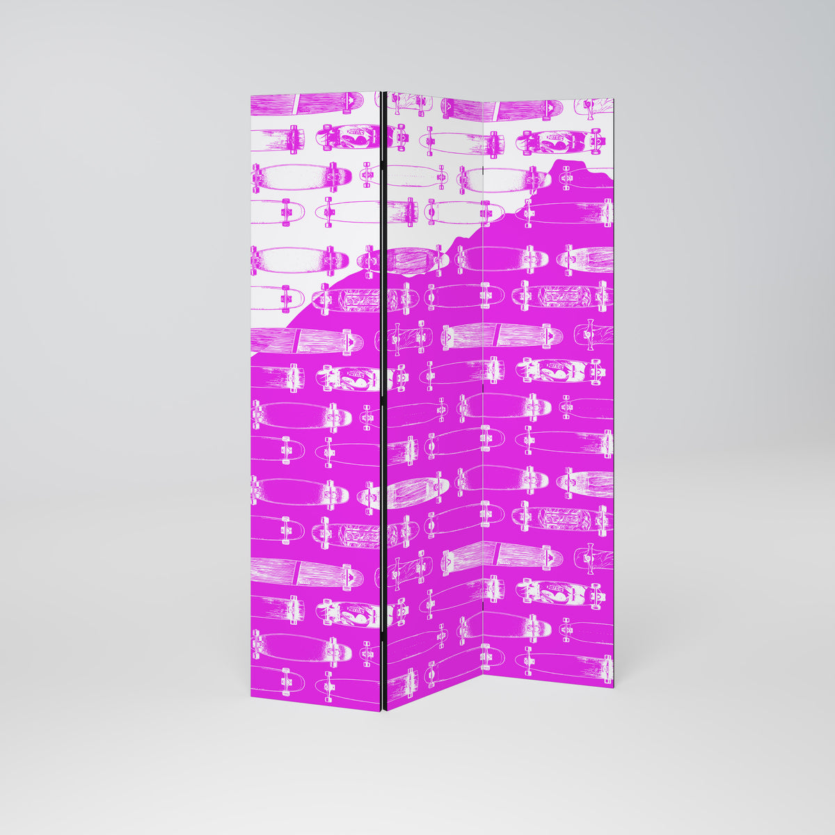 SKATEBOARD MAGENTA Biombo de 3 paneles