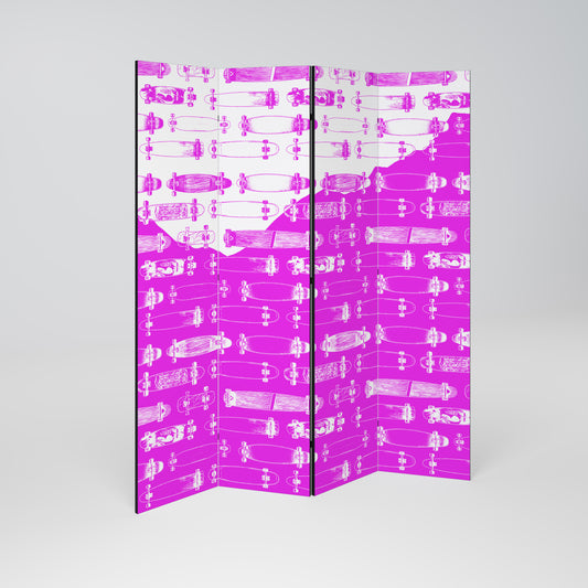 SKATEBOARD MAGENTA Biombo de 4 paneles
