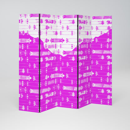 SKATEBOARD MAGENTA Biombo de 5 paneles