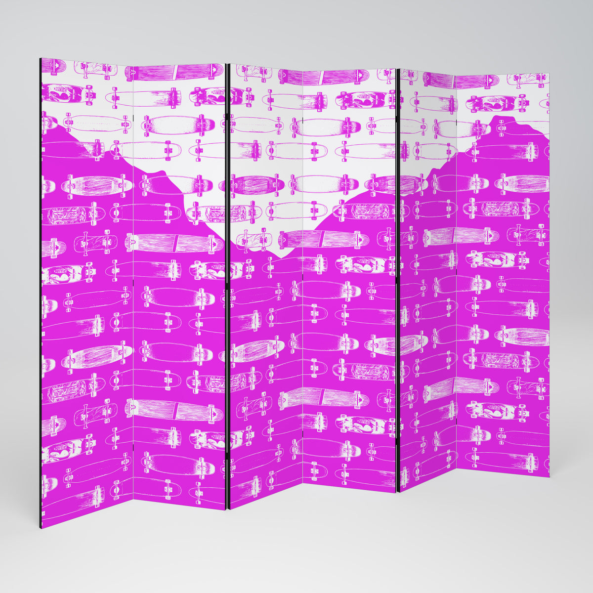 SKATEBOARD MAGENTA Biombo de 6 paneles
