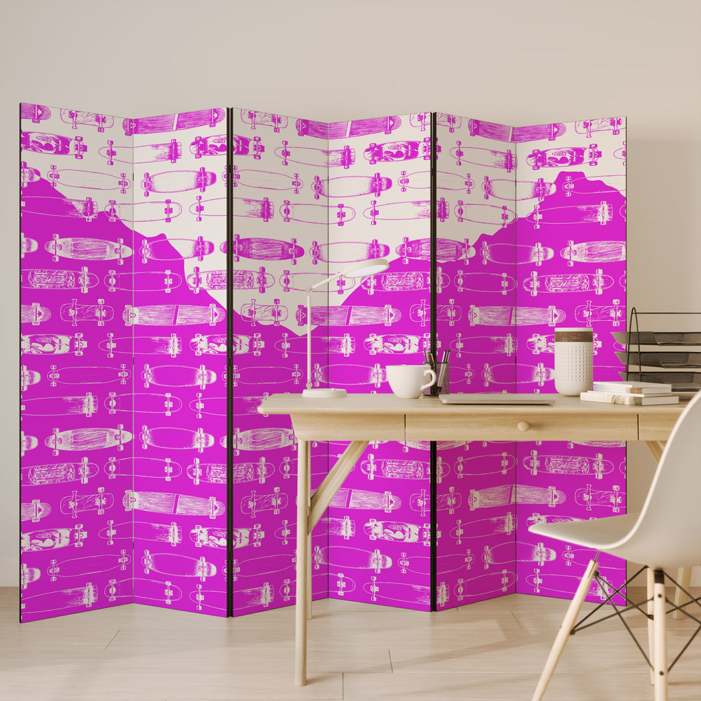 Biombo decorativo de 6 paneles MAGENTA PATINETA