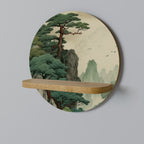 VERDURE ABYSS Estante Redondo Decorativo en Efecto Roble