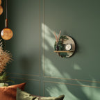 VERDURE ABYSS Estante Redondo Decorativo en Efecto Roble