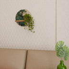 VERDURE ABYSS Estante Redondo Decorativo en Efecto Roble