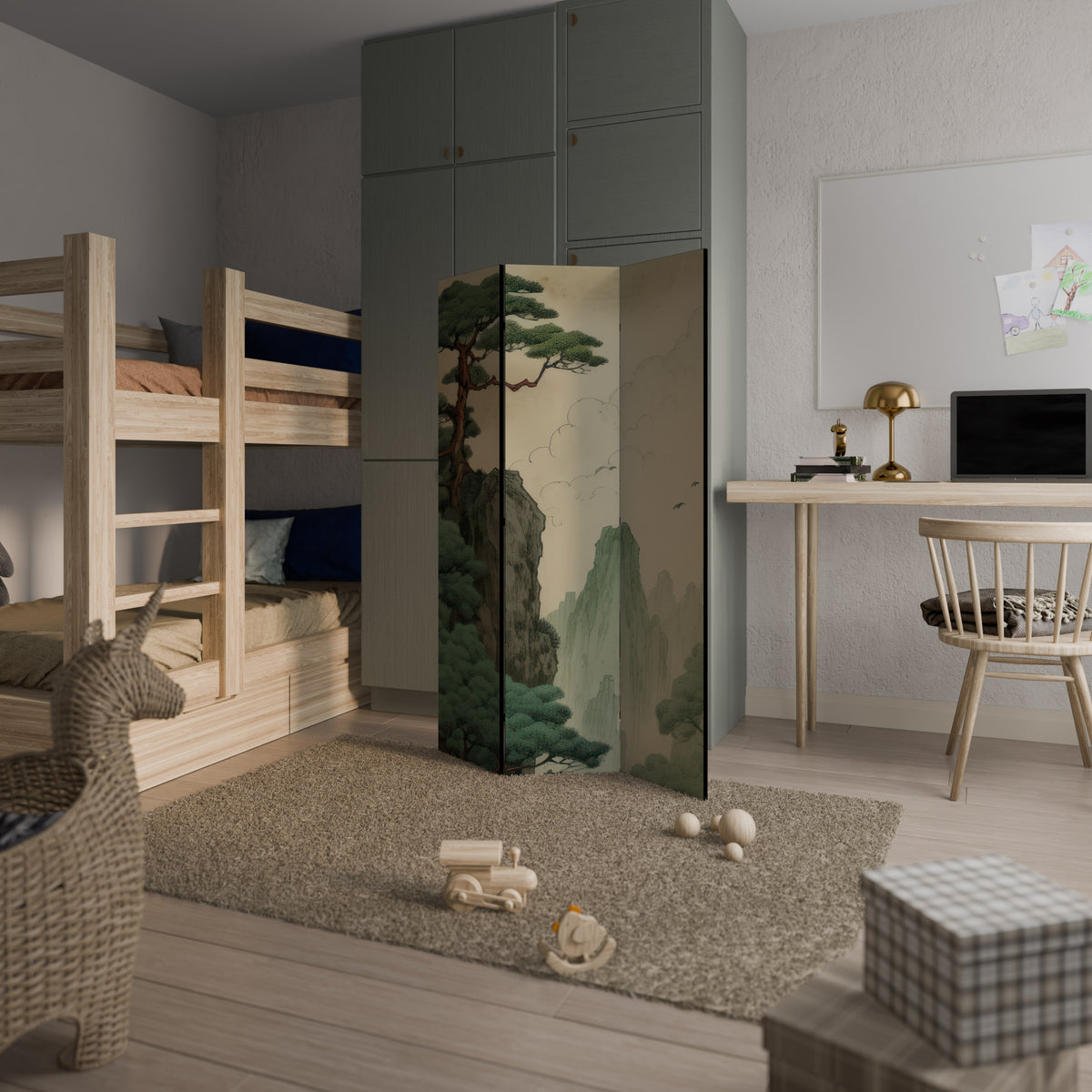 VERDURE ABYSS Biombo de 3 paneles