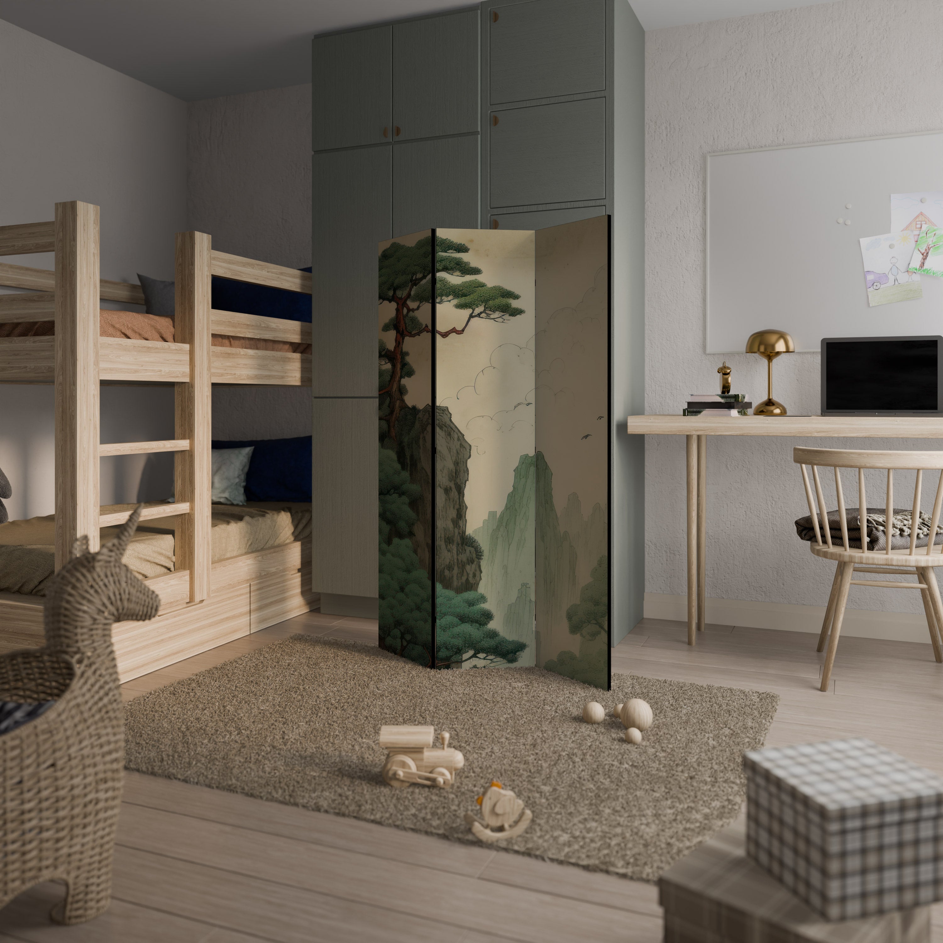 VERDURE ABYSS Biombo de 3 paneles