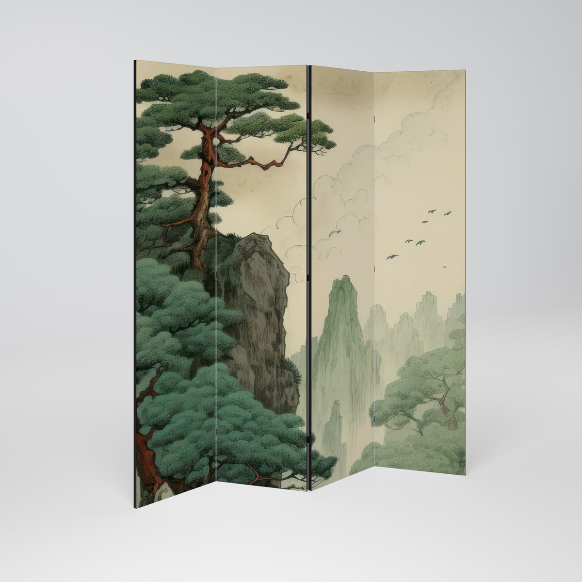 VERDURE ABYSS Biombo de 4 paneles